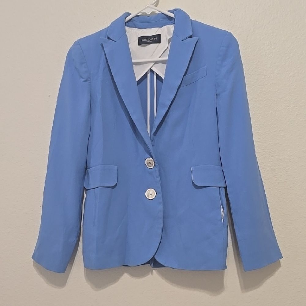 Piazza Sempione Blue Blazer with Notched Lapel and Structured Shoulders 38(s)